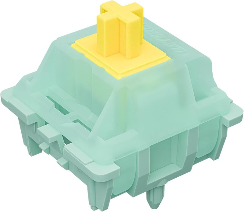 GUYEKS Gateron Jade Yellow Pro V3 Linear Keyboard Switch,5-Pin 55gf Pre-lubed Gaming Keyboard Switch Plug-in LED Compatible with MX Mechanical Keyboard(72PCS,Plug Lamp) - Image 1